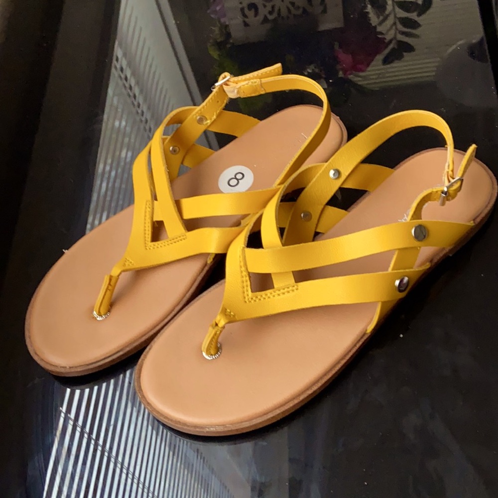 NAUTICA YELLOW SLINGBACK FLAT SANDALS